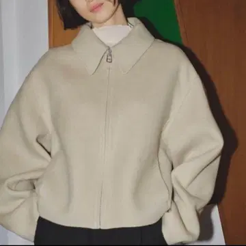 todayful 울 지퍼 블루종 베이지 38