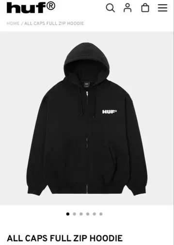 HUF 지퍼 후디 블랙 풀 지퍼 후디 지퍼 후드티