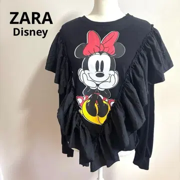 ZARA x DISNEY 맨투맨 트레이닝복 미니 마우스 프릴 블랙 M