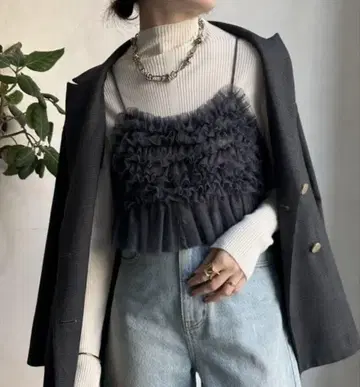 DouDou 튤 뷔스티에 그레이