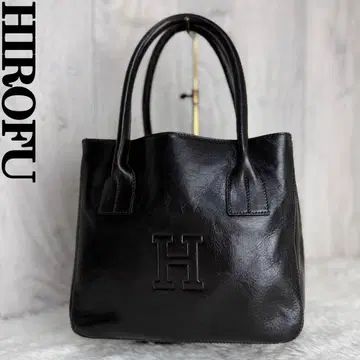 인기 HIROFU 히로후 가죽 H 로고 토트백 블랙