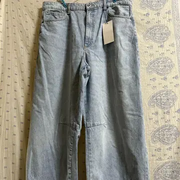 ZARA 배기 벌룬 44 빅 사이즈 라이트 블루 스트레이트 데님 팬츠