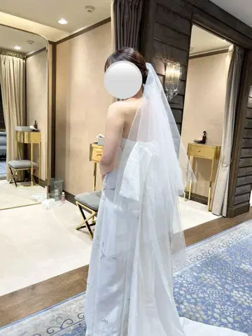 화이트 웨딩 베일 롱 기장