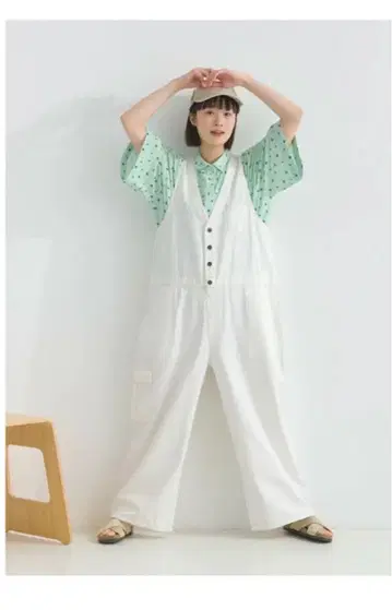 Lupilien 데님 이지 살로펫 올인원 화이트 데님