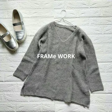 [ 프레임워크 ] [ 알파카 혼방 ] V넥 긴팔 니트 스웨터