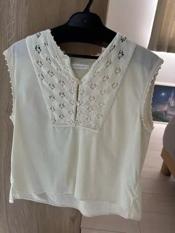 MACPHEE 아이보리 슬리브리스 셔츠 S