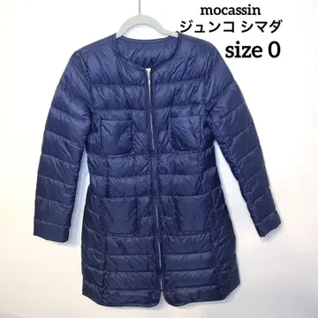 mocassin 준코 시마다 다운 자켓 네이비 SS 롱