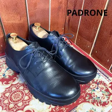 PADRONE 플레인토 Vibram 밑창 블랙 가죽 41 일본제
