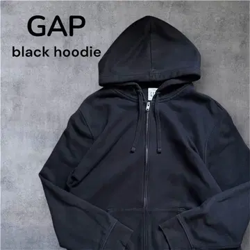 [ 상태 좋음 ] GAP 지퍼 후드티 블랙 속기모 오버 사이즈
