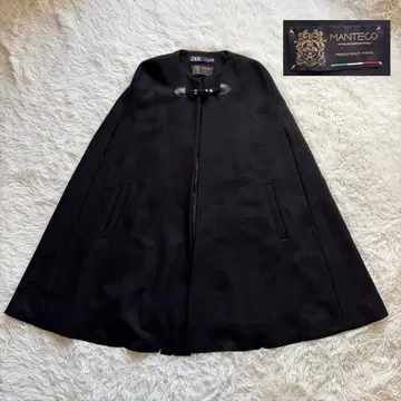 완판 레어 ZARA MANTECO 케이프 코트 판초 블랙 M 사이즈
