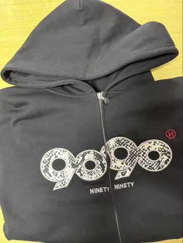9999 NINETY NINETY 블랙 집업 후드티