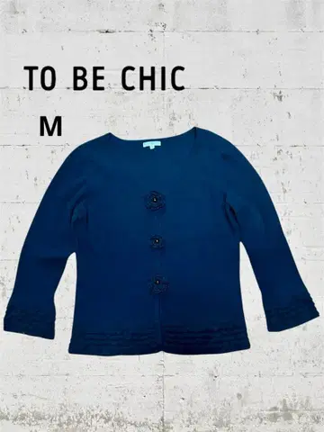 TO BE CHIC 여성용 M 가디건 꽃 버튼 블랙