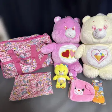 [레어] 케어베어 BIG 봉제 인형 마스코트 키링 백 파우치