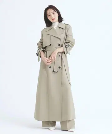 anuans 울 개버딘 트렌치코트