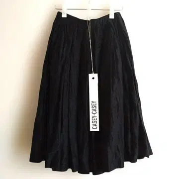 CASEY CASEY 린넨 블랙 개더 스커트 수선 있음