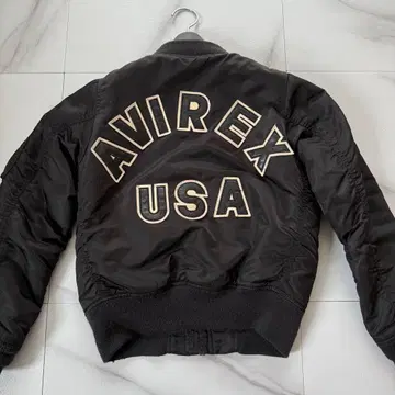 AVIREX MA-1 플라이트 자켓 USA 백 로고 블랙