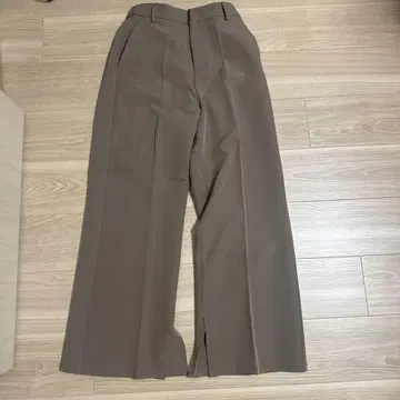 브라운 와이드 팬츠 밴딩