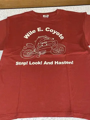 기무라 타쿠야 착용! Wile E. Coyote 티셔츠 빨간색