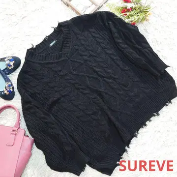 SUREVE 니트/스웨터 (XL 상당) 블랙/케이블 짜임