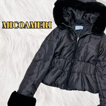 새상품급 MICOAMERI 인기 완판 퍼 다운 자켓 허리라인 숏