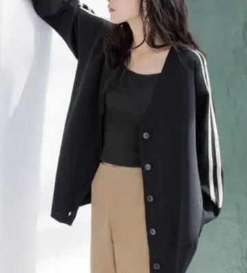 LOWRYS FARM 스폰디쉬 V 가디건 LS 블랙