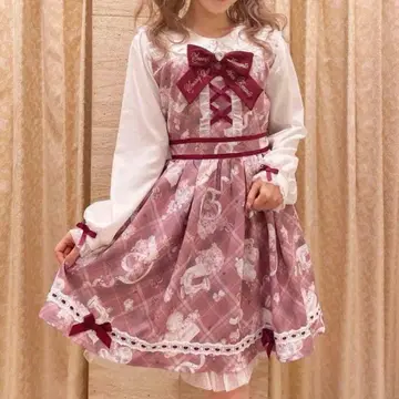 LIZ LISA 리즈리사 sewing bear 패턴 원피스