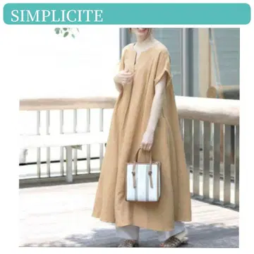 새상품급 [ SIMPLICITE ] 린넨 레이온 롱 원피스 반팔