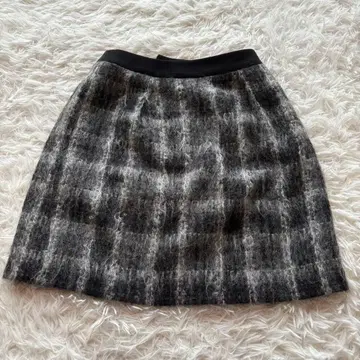 자유구 미니 스커트 S 모헤어 알파카 체크 양모 온워드 카시야마