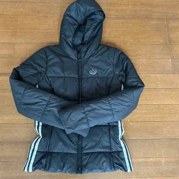 adidas 후드 부착 블랙 다운 자켓 J/S