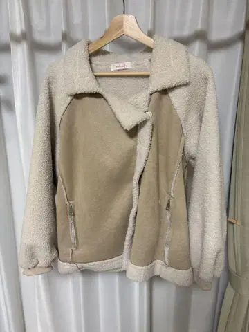 mikayla 보아 집업 자켓 베이지