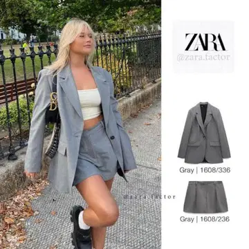 ZARA 그레이 테일러드 자켓 M