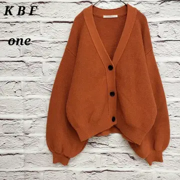 KBF one 가디건 루즈핏 드롭 숄더 브라운 면 혼방