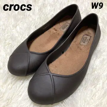 crocs 올리비아 플랫슈즈 브라운 안쪽 보아 W9 25cm