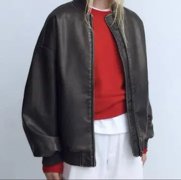 ZARA 레더 봄버 자켓