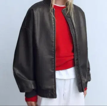ZARA 레더 봄버 자켓