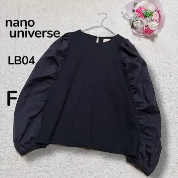 나노 유니버스 LB04 개더 슬리브 이소재 콤비 풀오버 상의 블랙