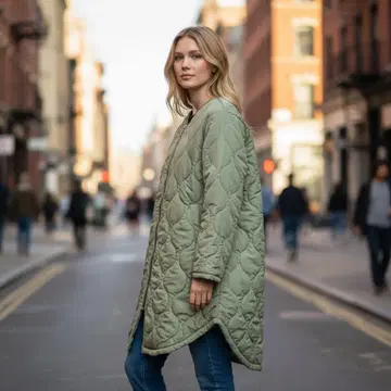 [ 미사용 새상품 ] MAISONBREEZE 올리브 그린 퀼팅 자켓