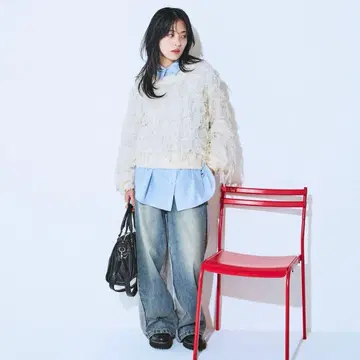 JEANASIS 루프 프린지 숏 풀오버