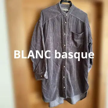 BLANC basque 코듀로이 셔츠 원피스 그레이