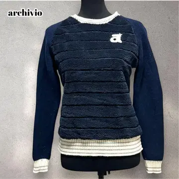 알치비오 archivio 원 포인트 니트 울 골프 네이비