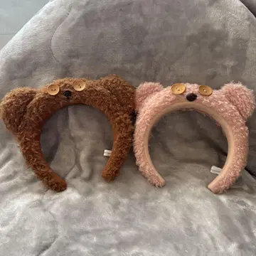 미니언 곰 귀 머리띠 2개 세트