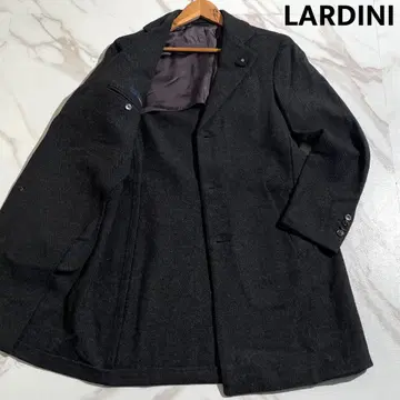 LARDINI 부토니에르 체스터 코트 헤링본 울 [ 137