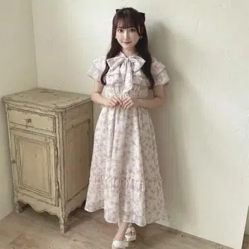 evelyn 오리지널 꽃무늬 케이프 OP 원피스 핑크