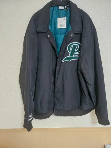 PUMA 블랙 바시티 자켓