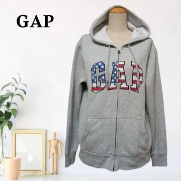 zB1111 [ XS ] GAP 집업 후드티 캐주얼 성조기 모티브