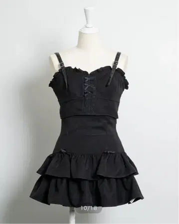 pium 프론트 리본 뷔스티에 세트