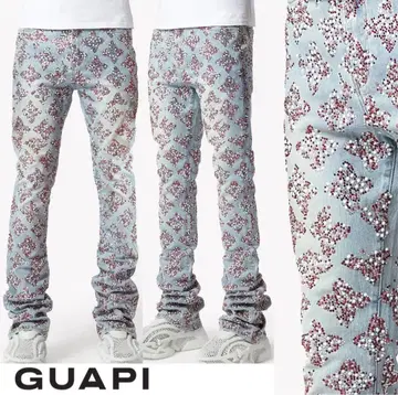 GUAPI 큐빅 슬림핏 청바지 구하기 어려움 컬러 32