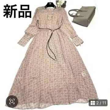 택 포함 미사용 새상품 언타이틀 롱 원피스 사이즈 1 페이즐리 무늬