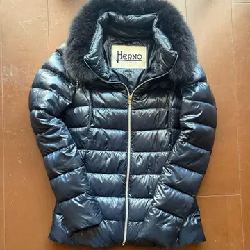 Herno 네이비 다운 자켓 38 퍼 포함