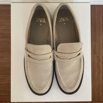 [ 중고 ] ZARA 자라*로퍼 가죽 스웨이드*베이지*38*24.5